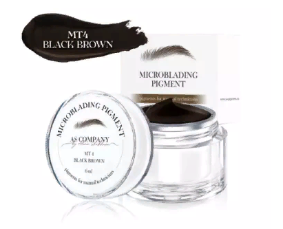Пигмент для татуажа бровей AS Company (Алина Шахова) - Microblading Pigment MT-4 Black Brown, 6мл