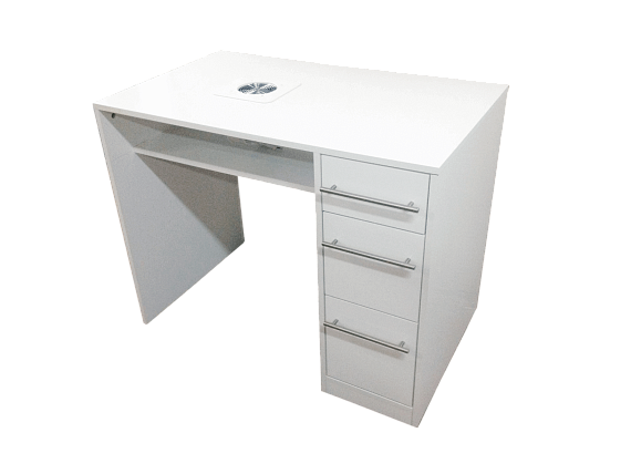 АСД 116.06 Стол маникюрный с вытяжкой прямой, цвет белый