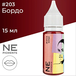 Пигмент для татуажа губ NE Pigments - Бордо #203, 15мл 