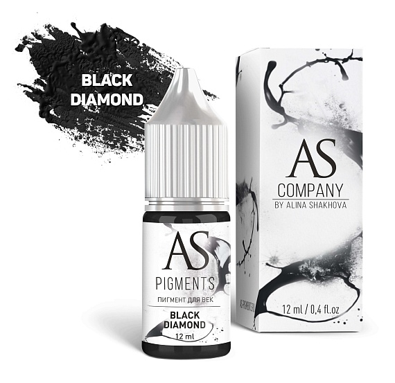 Пигмент для татуажа век AS Company (Алина Шахова) - Black diamond (Черныи алмаз), 12мл