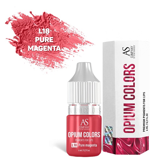 Концентрат для татуажа губ AS Company (Алина Шахова) - Opium Colors L18 Pure Magenta Organic, 6мл