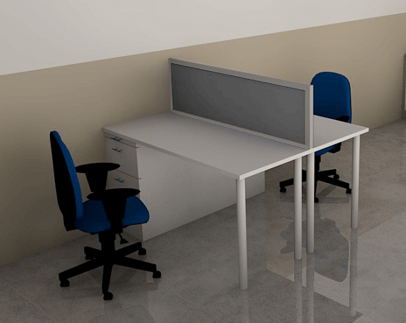 2019-7 Экран настольный офисный в алюминиевом каркасе