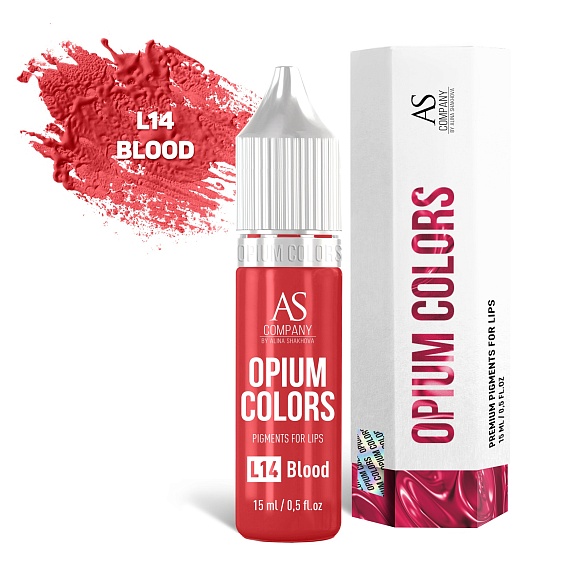 Концентрат для татуажа губ AS Company (Алина Шахова) - Opium Colors L14 Blood, 15мл