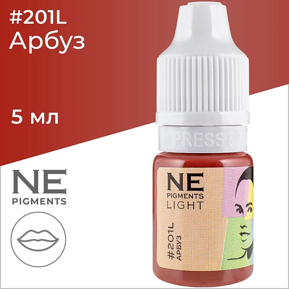 Пигмент для татуажа губ NE Pigments - Арбуз Light #201L, 5мл 
