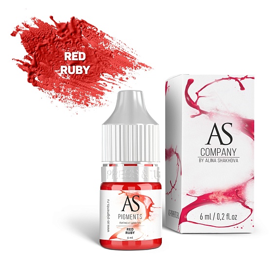 Пигмент для татуажа губ AS Company (Алина Шахова) - Red ruby (Красные рубин), 6мл