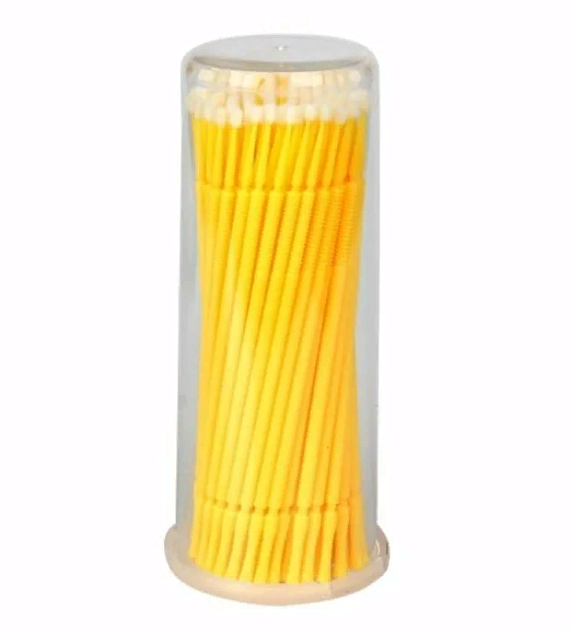 Одноразовые микробраши (микроаппликаторы) желтые, 100шт