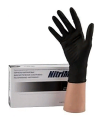 Перчатки нитриловые M Nitrile / NitriMax - черные, 50 пар (4г)
