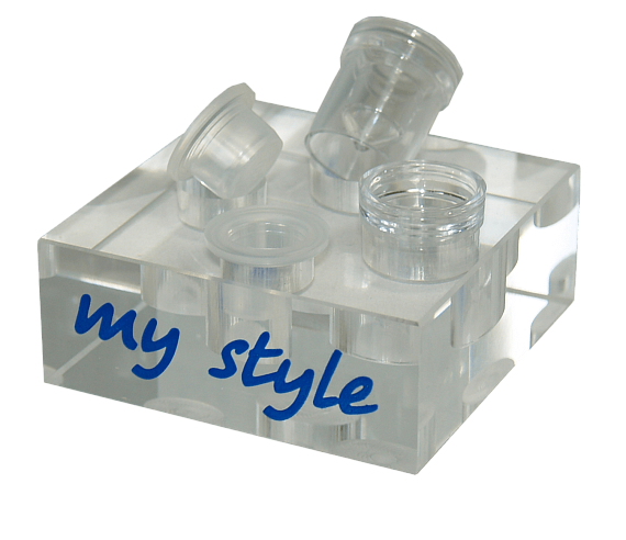 Подставка из акрила для 4-х емкостей, прозрачная