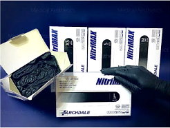 Перчатки нитриловые L NitriMax - черные, 50 пар (4г)