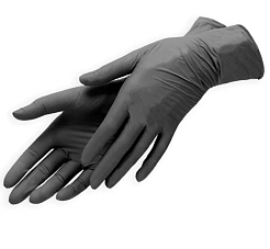 Перчатки нитриловые S Nitrile - плотные черные, 50 пар (5г)