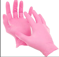 Перчатки нитриловые S Nitrile - розовые, 50 пар (3,8г)