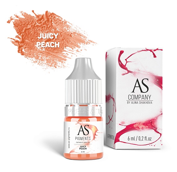 Пигмент для татуажа губ AS Company (Алина Шахова) - Juicy peach (Сочныи персик), 6мл