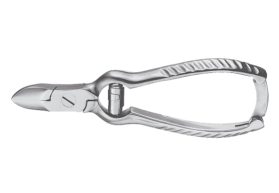 Щипцы угловые для ногтей с амортизационной пружиной, длина щипцов 12 см, лезвия 16 мм