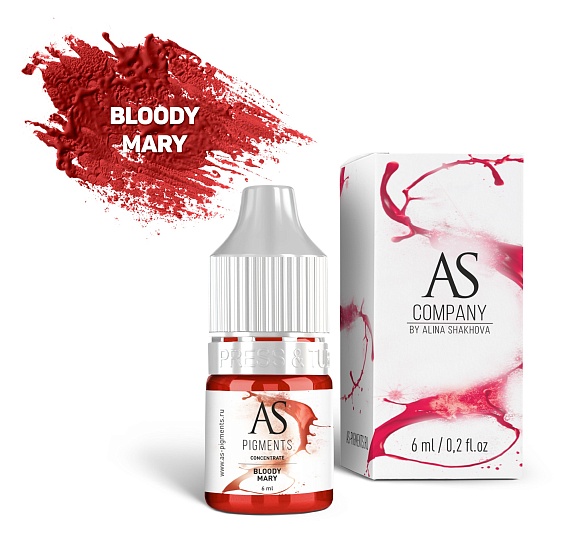 Концентрат для татуажа губ AS Company (Алина Шахова) - Bloody Mary (Кровавая Мэри), 6мл