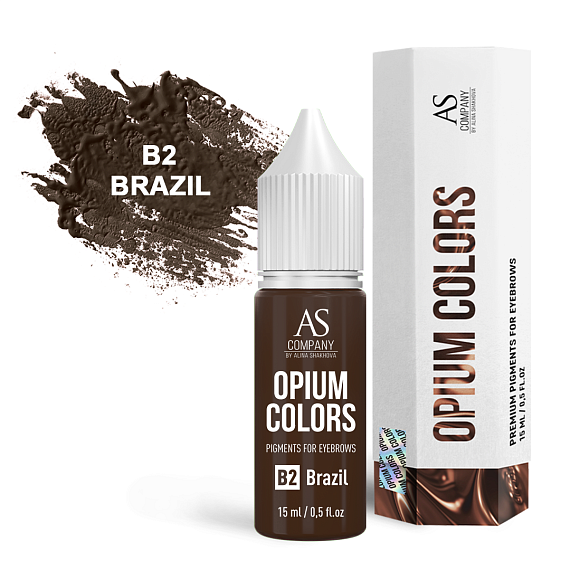 Пигмент для татуажа бровей AS Company (Алина Шахова) - Opium Colors B2 Brazil, 15мл